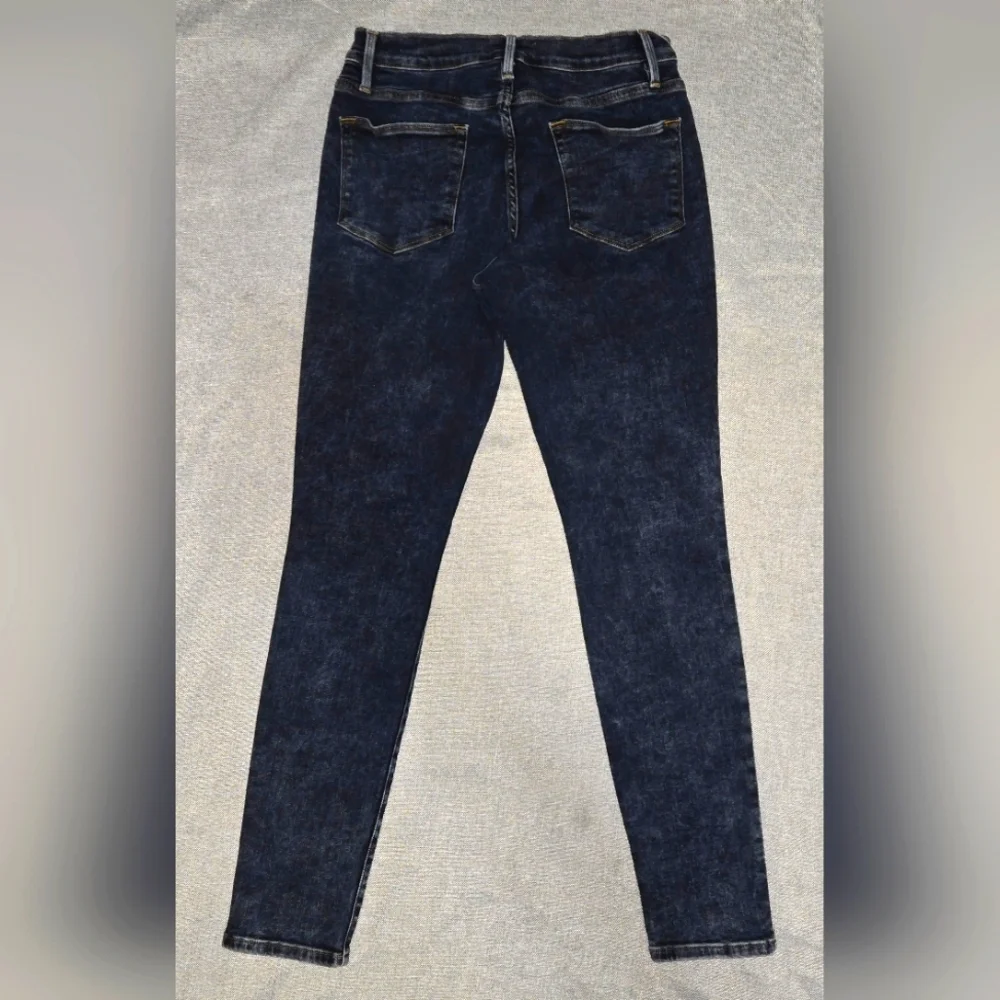 FRAME Le High Skinny Dark Blue Acid Wash Denim Jeans Size 29